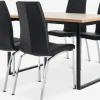 AABENRAA + HAVNDAL Spisebordssæt|AABENRAA L120 bord eg + 4 HAVNDAL stole sort