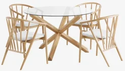 AGERBY + ARNBORG Spisebordssæt|AGERBY Ø119 bord eg + 4 ARNBORG stole eg