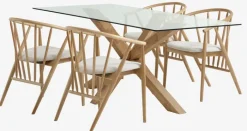 AGERBY + ARNBORG Spisebordssæt|AGERBY L190 bord eg + 4 ARNBORG stole eg