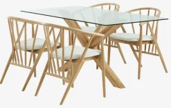 AGERBY + ARNBORG Spisebordssæt|AGERBY L160 bord eg + 4 ARNBORG stole eg