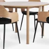 ALSTED + HVIDOVRE Spisebordssæt|ALSTED Ø120 bord eg + 4 HVIDOVRE stole eg/sort