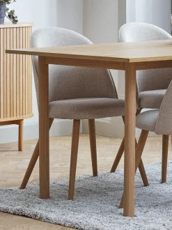 ALSTED + THORUP Spisebordssæt|ALSTED L160 bord eg + 4 THORUP stole beige/eg