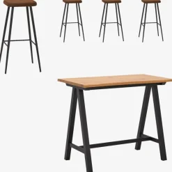 SANDBY Barstole Og Barborde|Barstole Og Barborde|Barbord 71x128 eg natur/sort