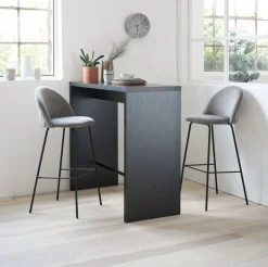 GRINDSTED Barstole Og Barborde|Barstole Og Barborde|Barstol grå velour/sort