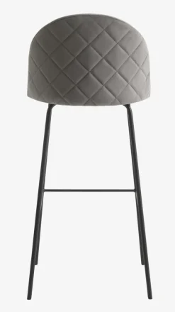 GRINDSTED Barstole Og Barborde|Barstole Og Barborde|Barstol grå velour/sort