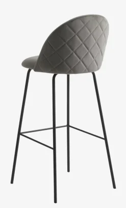 GRINDSTED Barstole Og Barborde|Barstole Og Barborde|Barstol grå velour/sort