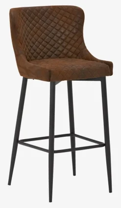 PEBRINGE Barstole Og Barborde|Barstole Og Barborde|Barstol med ryglæn t stof/sort Brun