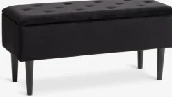 BADSTED Bænke|Entrebænke|Bænk m/opbevaringsplads velour Sort