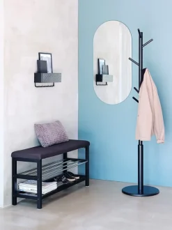 EGESKOV Bænke|Entrebænke|Bænk m/skohylder stål/ Sort