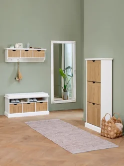 OLDEKROG Bænke|Entrebænke|Bænk 3 skuffer hvid/eg