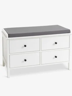 TERPET Bænke|Entrebænke|Bænk 4 skuffer m/hynde hvid