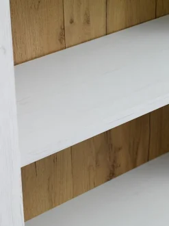 MARKSKEL Reoler Og Rumdelere|Reoler Og Rumdelere|Bogreol 2 skuffer hvid/egefarve