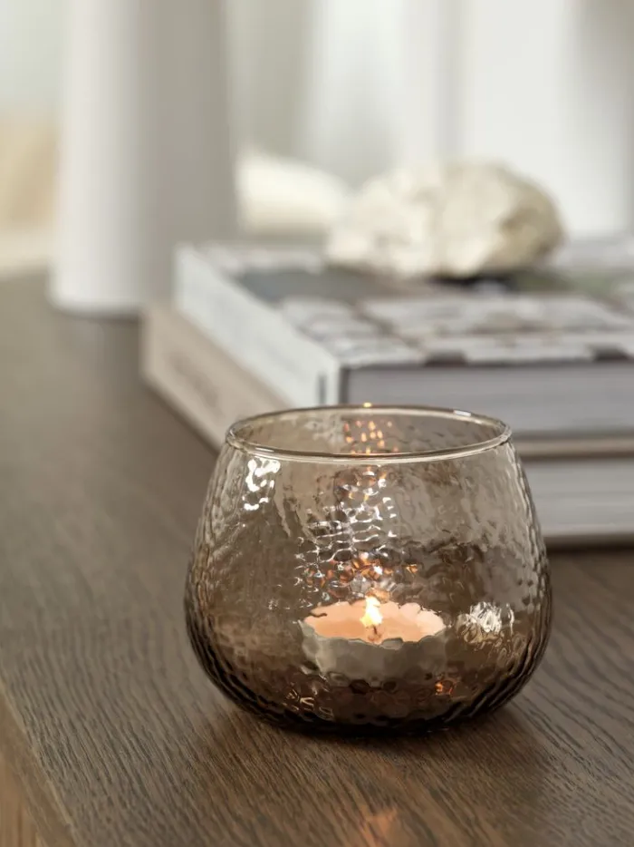 ALLAN Lysestager|Fyrfadsstage Ø10xH8cm brun