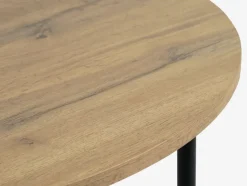 GADSTRUP Spisebordssæt|Ø85 bord + 4 stole sort/egefarve