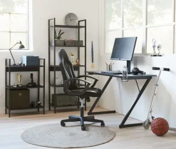 HALSTED Skriveborde|Gamer-bord 60x120 m/kop- og hovedtelefonholder sort