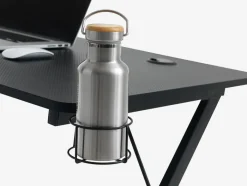 HALSTED Skriveborde|Gamer-bord 60x120 m/kop- og hovedtelefonholder sort