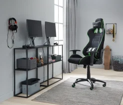 LAMBJERG Gamer Stole|Gamer-stol sort mesh/grøn