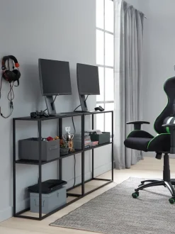 LAMBJERG Gamer Stole|Gamer-stol sort mesh/grøn