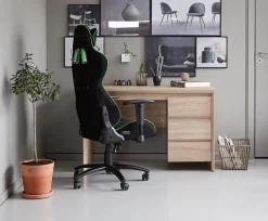 LAMBJERG Gamer Stole|Gamer-stol sort mesh/grøn