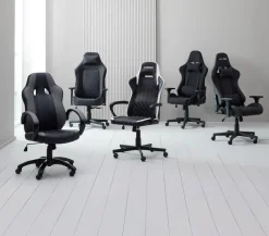 NIBE Gamer Stole|Gamer-stol sort kunstlæder/rød Sort+Rød