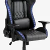 RANUM Gamer Stole|Gamer-stol med LED sort kunstlæder/sort