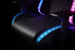 RANUM Gamer Stole|Gamer-stol med LED sort kunstlæder/sort