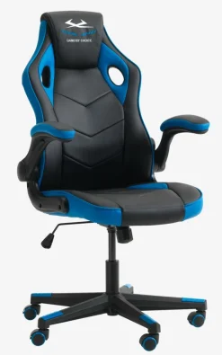 VOJENS Gamer Stole|Gamer-stol sort/blå kunstlæder/mesh