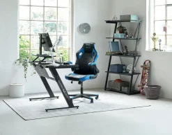 VOJENS Gamer Stole|Gamer-stol sort/blå kunstlæder/mesh