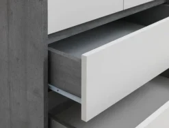 BILLUND Garderobeskabe Med Skydedøre|Garderobeskabe Med Skydedøre|Garderobeskab 80x193 hvid/beton Hvid+Beton