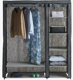 DAMHUS Tøjstativer|Tøjstativer|Garderobeskab 149x174 mørkegrå