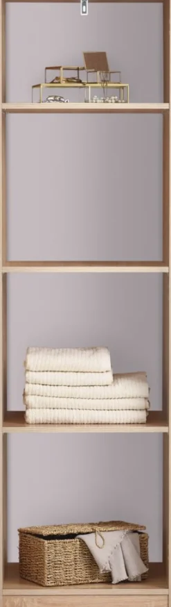 FANDRUP Garderobeskabe Med Skydedøre|Garderobeskabe Med Skydedøre|Garderobeskab 50x176 1 låge lys egefarve Lyseg