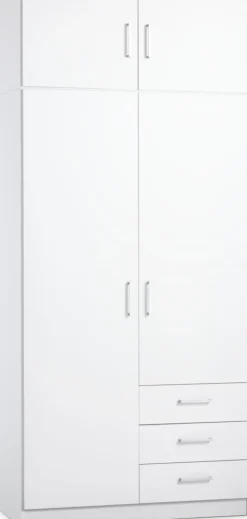 FANDRUP Garderobeskabe Med Skydedøre|Garderobeskabe Med Skydedøre|Garderobeskab 97x176 2 låger 3 skuffer Hvid