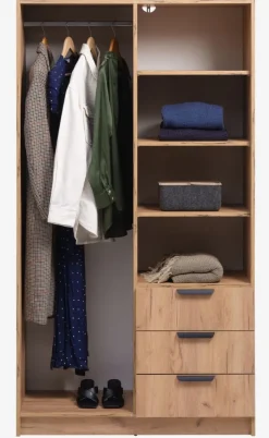 JENSLEV Garderobeskabe Med Skydedøre|Garderobeskabe Med Skydedøre|Garderobeskab 96x176 eg