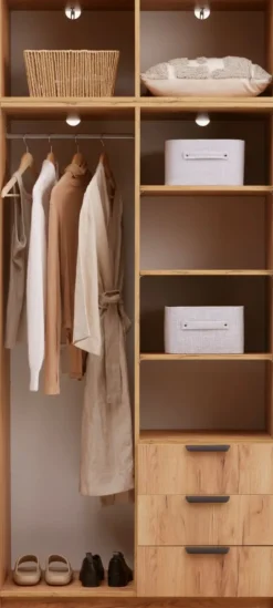 JENSLEV Garderobeskabe Med Skydedøre|Garderobeskabe Med Skydedøre|Garderobeskab 96x176 eg