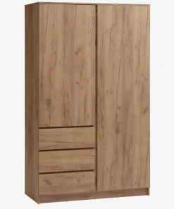 LIMFJORDEN Garderobeskabe Med Skydedøre|Garderobeskabe Med Skydedøre|Garderobeskab 120x200 kombi naturlig efarve Eg