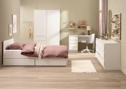 LIMFJORDEN Garderobeskabe Med Skydedøre|Garderobeskabe Med Skydedøre|Garderobeskab 120x200 kombi Hvid