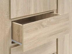 LIMFJORDEN Garderobeskabe Med Skydedøre|Garderobeskabe Med Skydedøre|Garderobeskab 180x200 kombi lys egefarve Lyseg