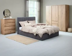 LIMFJORDEN Garderobeskabe Med Skydedøre|Garderobeskabe Med Skydedøre|Garderobeskab 180x200 kombi naturlig efarve Eg