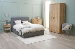 LINTRUP Garderobeskabe Med Skydedøre|Garderobeskabe Med Skydedøre|Garderobeskab 109x220 2 låger egefarve