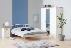 MARKSKEL Garderobeskabe Med Skydedøre|Garderobeskabe Med Skydedøre|Garderobeskab 162x210 hvid/egefarve