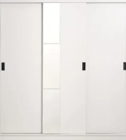 ODDER Garderobeskabe Med Skydedøre|Garderobeskabe Med Skydedøre|Garderobeskab 179x201 3 skydedøre m/spejl hvid