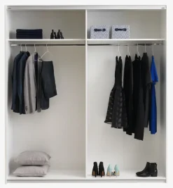 TARP Garderobeskabe Med Skydedøre|Garderobeskabe Med Skydedøre|Garderobeskab 202x221 beton/hvid Hvid+Beton