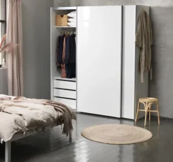 TARP Garderobeskabe Med Skydedøre|Garderobeskabe Med Skydedøre|Garderobeskab 202x221 højglans/hvid Hvidhøjglans+Hvid