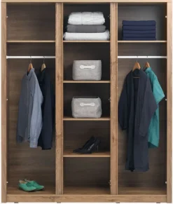 VEDDE Garderobeskabe Med Skydedøre|Garderobeskabe Med Skydedøre|Garderobeskab 167x197 m/spejl vild Eg