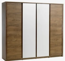 VEDDE Garderobeskabe Med Skydedøre|Garderobeskabe Med Skydedøre|Garderobeskab 220x197 m/spejl vild Eg