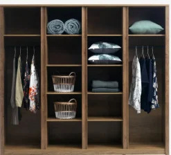 VEDDE Garderobeskabe Med Skydedøre|Garderobeskabe Med Skydedøre|Garderobeskab 220x197 m/spejl vild Eg