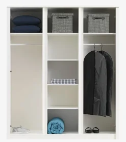 VEDDE Garderobeskabe Med Skydedøre|Garderobeskabe Med Skydedøre|Garderobeskab 167x197 m/spejl Hvid