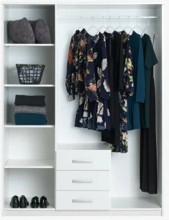 VELLERUP Garderobeskabe Med Skydedøre|Garderobeskabe Med Skydedøre|Garderobeskab 151x200 kombi Hvid