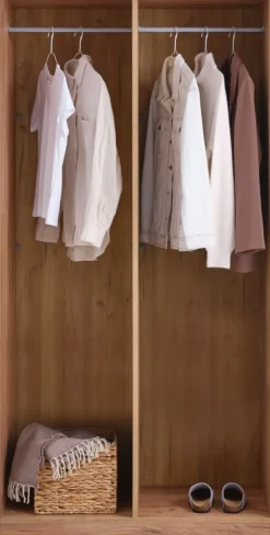 VIBY Garderobeskabe Med Skydedøre|Garderobeskabe Med Skydedøre|Garderobeskab 101x200 2 låger egefarve natur Natur,Eg