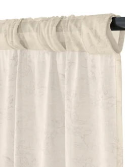 BIRKHOLM Tynde Gardiner|Gardin 1x140x245 blomster beige